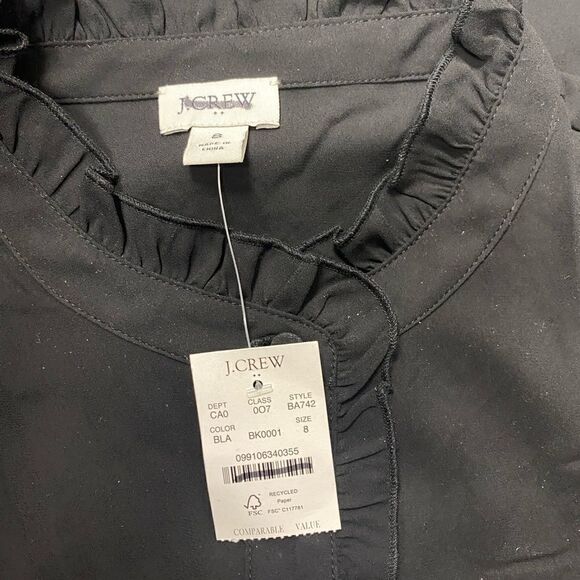 J. Crew Factory Long-sleeve top with ruffles Item BA742* - Picture 4 of 6